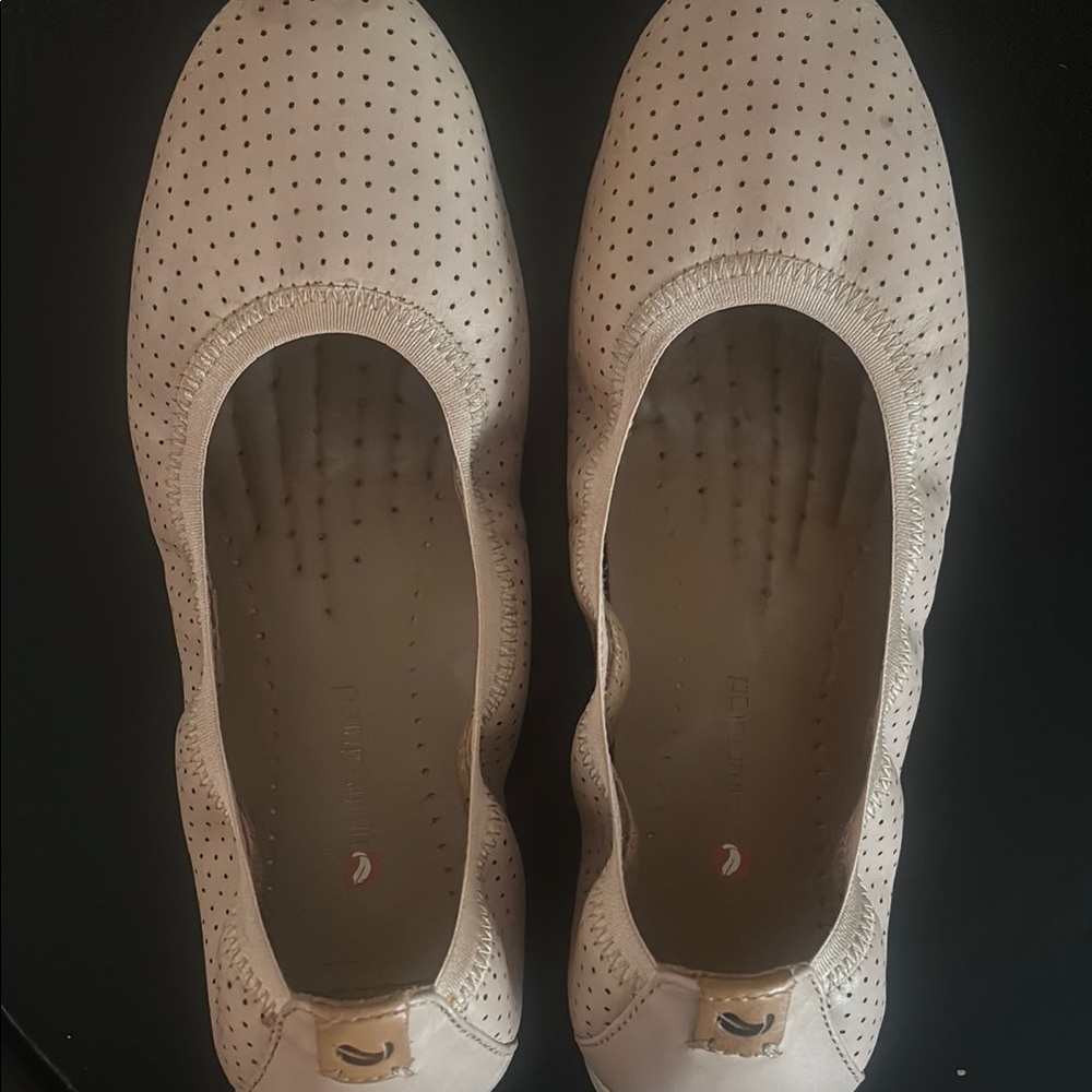 Clarks Perforated Cream Flats